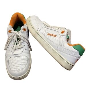 Sperry X Rowing Blazers Cloud Cup Orange Green White Tennis Shoes Sneaker Mens 8